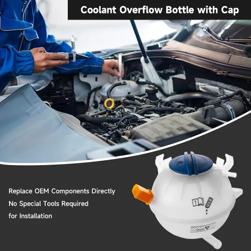 Miniatura 3 de Depósito de refrigerante para radiador con botella de expansión y desbordamiento con tapa y sensor - Compatible con Volkswagen Passat CC Golf GTI