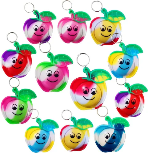 Paquete de 20 llaveros de mini mochila de burbujas a granel, regalos de fiesta de Navidad, suministros de cumpleaños y premios para estudiantes