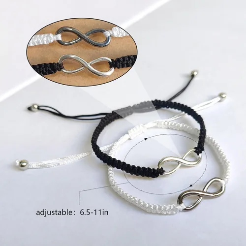Miniatura 81 de 2 pulseras magnéticas para parejas, piedra natural negra mate, cristal para votos de amor eterno, juego de pulseras de cuentas de piedra de energía