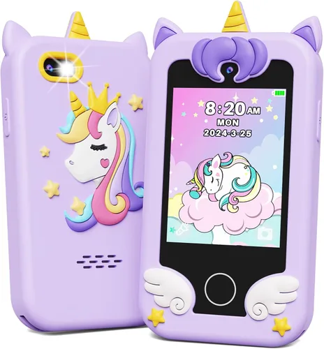 Miniatura 7 de KOKODI Teléfono inteligente para niños, pantalla táctil HD con doble cámara para niños, regalos de cumpleaños de Navidad, dinosaurio, teléfono