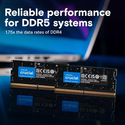 Miniatura 2 de Crucial Memoria RAM DDR5 de 32 GB, 4800 MHz CL40 para laptop, compatible con procesadores Intel de 12ª generación y AMD, CT32G48C40S5