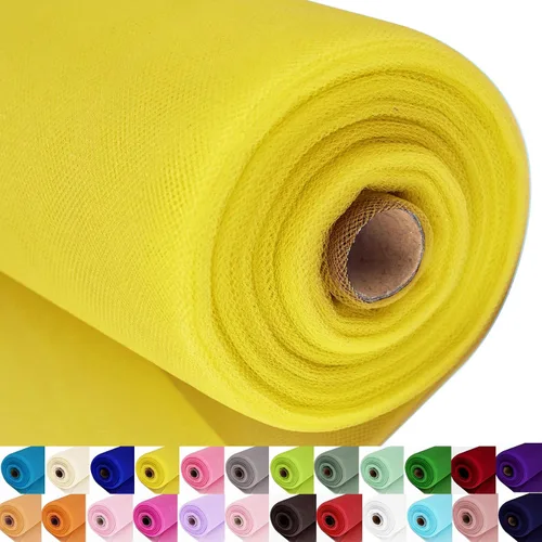 Miniatura 71 de Rollos de tela de tul, 54 pulgadas por 10 yardas (30 pies), cinta de tul para decoración de fiestas de boda, rollo de tela transparente en bobina