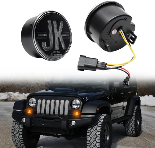 Miniatura 3 de Luces direccionales para Wrangler JK 2007-2017, 2 luces LED de circulación diurna LED, lámpara de señal de giro ámbar frontal, luz indicadora