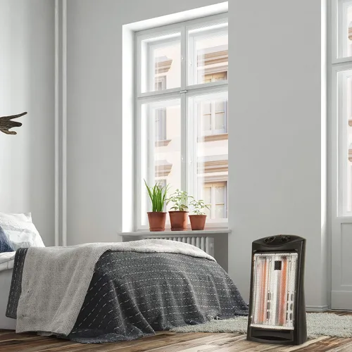 Miniatura 5 de BLACK+DECKER Calentador de torre de cuarzo radiante infrarrojo, calentador de espacio de 1500 W con termostato ajustable, calentador portátil con 2