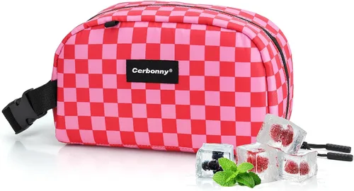 Miniatura 22 de Bolsa de almuerzo enfriadora - Congelable y aislada para viajes, niños/adultos, apta para yogur Rosa