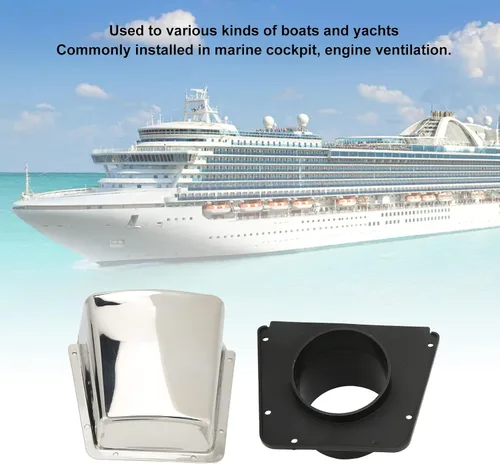 Miniatura 2 de Ventilador de concha marina, cubierta de ventilación de cubierta de ventilación de barco de acero inoxidable con base de nailon para barcos yates