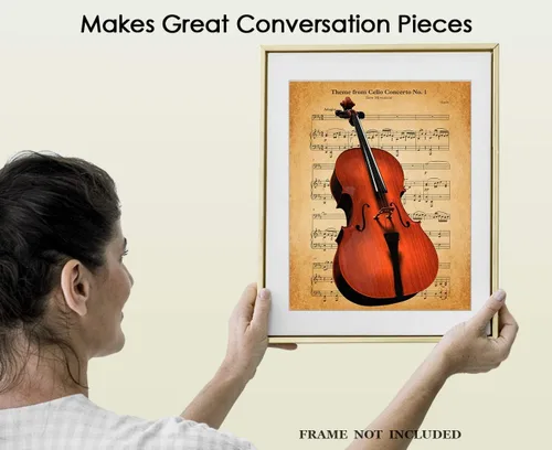 Miniatura 4 de Póster vintage de concierto para violonchelo n.º 1: impresiones artísticas estéticas de pared para baño, hogar, cueva de hombre, dormitorio, oficina