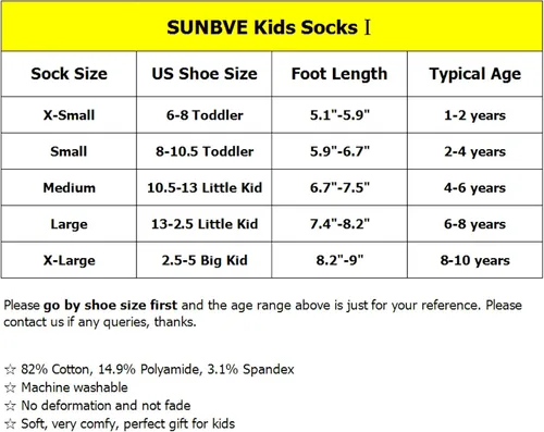Miniatura 3 de SUNBVE Kids Girls Cute Fashion Soft Cotton Dress Socks Gift
