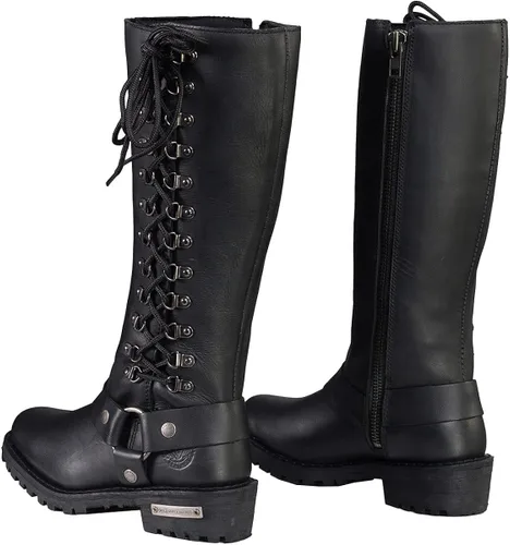 Miniatura 8 de Botas de piel con arnés y cordones completos, clásicas para mujer de Milwaukee Leather.