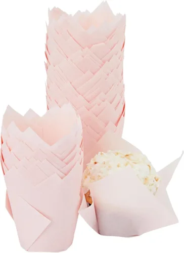 Miniatura 11 de Juvale Revestimientos para cupcakes – 2 x 3.5 pulgadas, negro, paquete de 100 – Revestimientos de tulipanes para cupcakes para hornear y fiestas