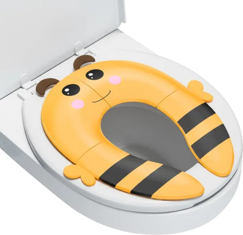 Miniatura 11 de Asiento de orinal portátil para viajes de niños pequeños - Funda de asiento de inodoro plegable antideslizante para entrenamiento de ir al baño