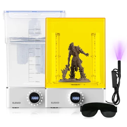 Miniatura 11 de ELEGOO Mercury X Bundle, máquina de lavado y curado para modelos grandes impresos en 3D con resina, compatible con impresoras Saturn, Mars MSLA