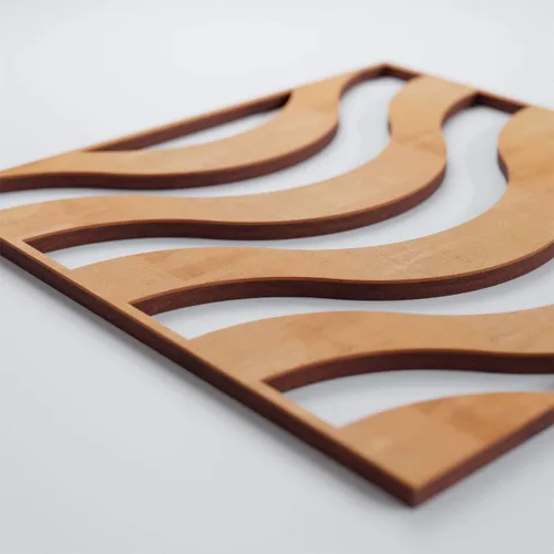 Miniatura 4 de 7 3/8"W X 7 3/8"H Extra Pequeño Parker Decorativo Calado Paneles De Pared De Madera, Aliso