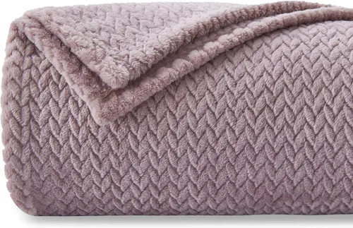 Miniatura 60 de NEWCOSPLAY Manta de Tiro Súper Suave Aqua Franela Sedosa Premium Fleece con Patrón de Hojas Ligera Manta de Cama para Uso en Todas las Estaciones