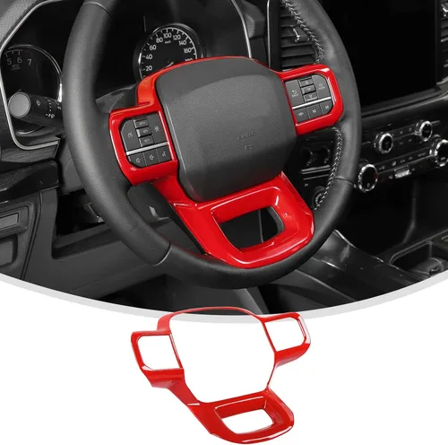 Miniatura 16 de Linskip Moldura para volante compatible con Ford F150 2015-2020 y F250 F350 Super Duty 2017-2022, para Ford Expedition 2018-2021, funda para Negro