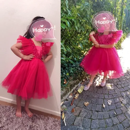 Miniatura 3 de NNJXD Vestido de princesa para niña, vestido de tul para fiesta de boda