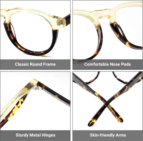 Miniatura 5 de Zeelool Gafas de bloqueo de luz azul redondas vintage para mujer Bess WA807246