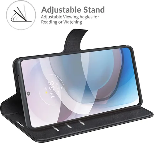 Miniatura 4 de Funda con tapa para Motorola One 5G UW Ace Wallet Funda protectora magnética de cuero para Moto One 5G Ace 2021 / Moto G 5G Folio Book Cover & Stand