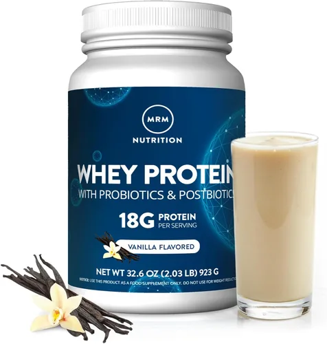 Miniatura 12 de MRM Nutrition Proteína de suero - Sabor chocolate, aislado de proteína de suero microfiltrado y concentrado, 16 cepas probióticas diferentes, BCAA