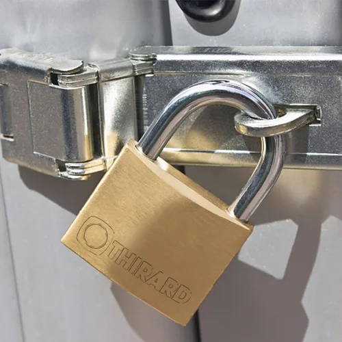 Miniatura 3 de THIRARD Candado de latón tipo 1 – Cerradura de seguridad resistente a la intemperie con mecanismo de pasador reforzado – Llave igual