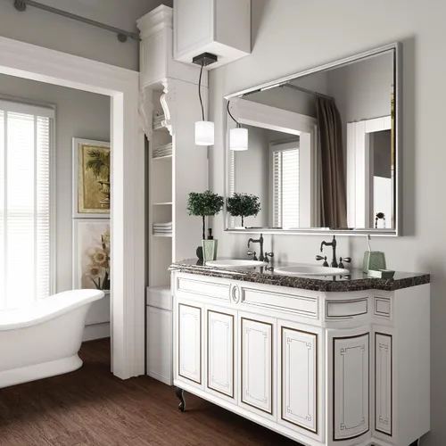 Miniatura 6 de Espejo de baño plateado de 40 x 30 pulgadas, espejo grande de tocador de baño plateado biselado, espejo rectangular plateado irrompible, espejo