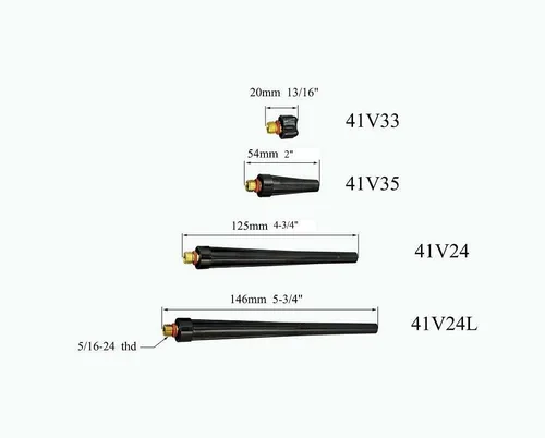 Miniatura 2 de RIVERWELD TIG Tapas traseras largas medianas cortas 41V24 41V35 41V33 41V24L Fit SR PDA DB WP 9 20 25 TIG soldadura antorcha 10 piezas