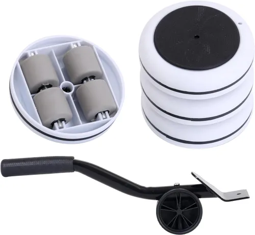 Elevador de muebles de alta resistencia, 4 rodillos para electrodomésticos, ruedas de capacidad de carga de 163 libras + palanca de herramienta de