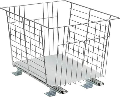 Miniatura 21 de Household Essentials Organizador de despensa de dos niveles de acero blanco con detalles de plástico forrado limpio