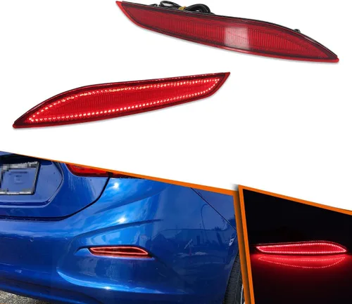 ADIIL Luces de freno traseras de lente roja secuencial LED secuencial para Chevrolet Cruze 2016-2019, reemplaza la luz del reflector del parachoques