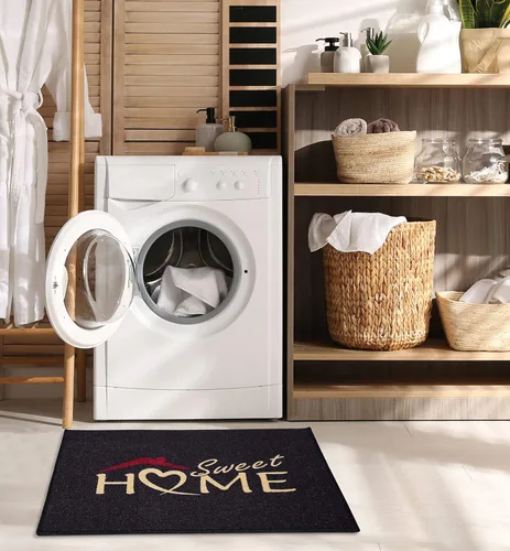 Ottomanson Sweet Home Collection - Alfombra de goma, 2 pies 3 pulgadas x 3 pies, color negro