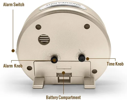 Miniatura 6 de Lamisola Reloj de escritorio pequeño, funciona con pilas, reloj despertador analógico compacto para dormitorio, oficina en casa, baño, cocina