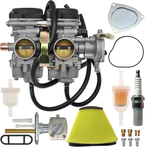 Carburador YFM660 para Yamaha Raptor 660 660R YFM660 YFM660 660R Carb con filtro de aire espuma y válvula de combustible Petcock Raptor Reemplazar
