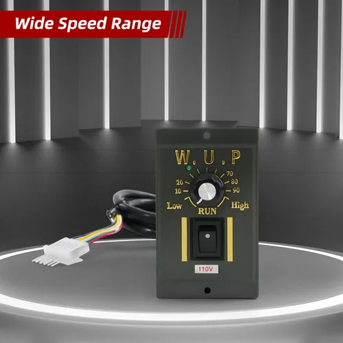 Miniatura 3 de Motor eléctrico monofásico de 110 V, 90 W, 27 RPM, motor eléctrico monofásico con controlador de velocidad variable ajustable, motor con engranaje