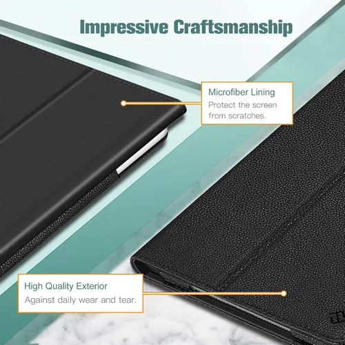 Miniatura 5 de Fintie Funda tipo folio para iPad de 9ª, 8ª y 7ª generación (2021/2020/2019) de 10.2 pulgadas, protección en las esquinas, cubierta trasera de cuero