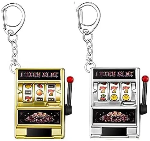 Llavero de máquina tragamonedas, mini llaveros de casino, llavero para graduación, fiesta de Las Vegas, regalos de fiesta, decoraciones de fiesta