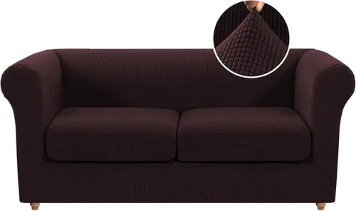 Miniatura 14 de Funda para silla Chesterfield de 2 piezas para sofá de 1 cojín, fundas para silla de brazo alto, 1 asiento, alta elasticidad, lavable, protector