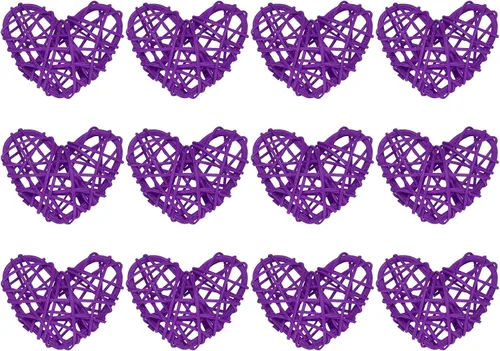 Miniatura 14 de MECCANIXITY 12 piezas de jarrón de ratán en forma de corazón de ratán natural para decoración del día de San Valentín, decoración del hogar, boda
