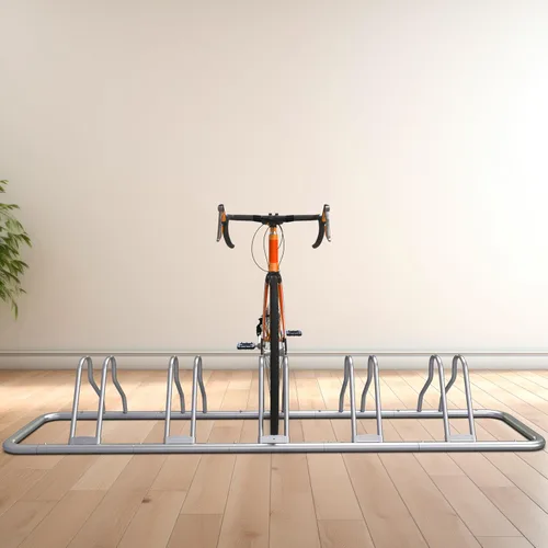 Miniatura 8 de Simple Houseware - Soporte de almacenamiento ajustable para 5 bicicletas, aparcamiento para suelo, color negro