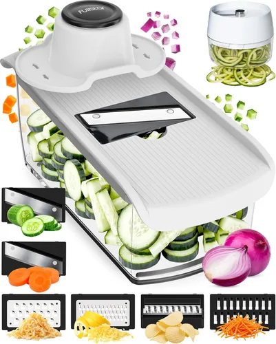 Miniatura 14 de Fullstar Mandoline Slicer for Kitchen, Fruit Cutter, Cheese Grater, Cucumber Slicer, Veggie Spiralizer, Food Cutter & Kitchen Gadgets & Gifts with