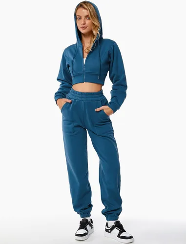 Miniatura 6 de ABOCIW Pantalones deportivos con forro polar para mujer, con cintura alta, con bolsillo