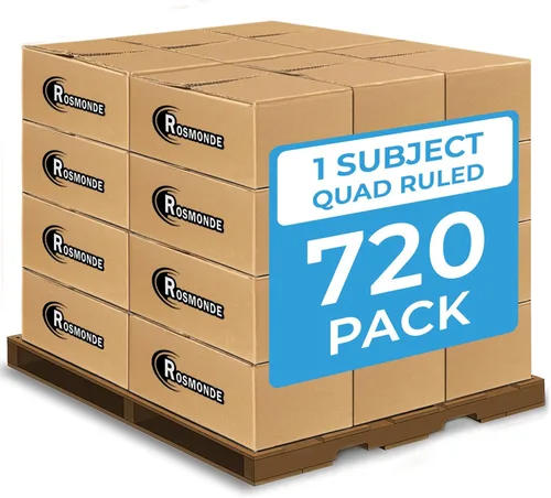 Miniatura 8 de Rosmonde 720 paquetes (paleta) cuadernos de 1 materia, cuaderno en espiral a granel, cuádruple rayado, paleta de cuadernos, 70 hojas (140 páginas)