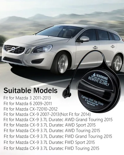 Miniatura 2 de Tapa de llenado de depósito de combustible para Mazda 3 6 2009-2013, apto para CX-7 2010-2012, apto para CX-9 2007-2015, reemplaza GS3L-42-250B