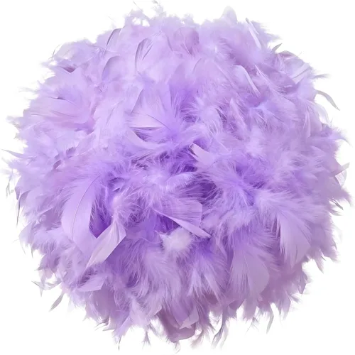 Miniatura 10 de Waneway Sombra de lámpara de 40 cm con diseño de plumas para lámpara colgante de techo, pantalla de lámpara para lámpara de mesa y de pie para sala