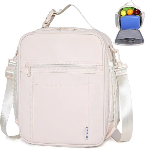 Miniatura 21 de NOL Bolsa de Almuerzo para Niños - Lonchera para niños de 3 años en adelante, reutilizable, aislada, con cierre de cremallera, asa de hebilla, Azul