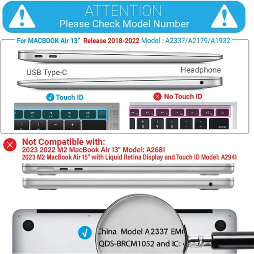 Miniatura 2 de IBENZER Carcasa rígida para MacBook Air de 13 pulgadas, 2020, 2019, 2018, nueva versión A2179, A1932, carcasa rígida para Apple Mac Air 13 Retina