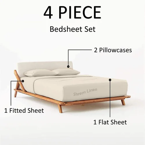 Miniatura 96 de Shreem Linen Olympic - Juego de sábanas tamaño Queen de 66 x 80 pulgadas, 100% algodón egipcio, juego de ropa de cama de 4 piezas, se adapta a Azul