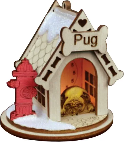 Miniatura 20 de Basset Hound Dog Tea Light Display Adorno de Navidad de madera para árbol de Navidad