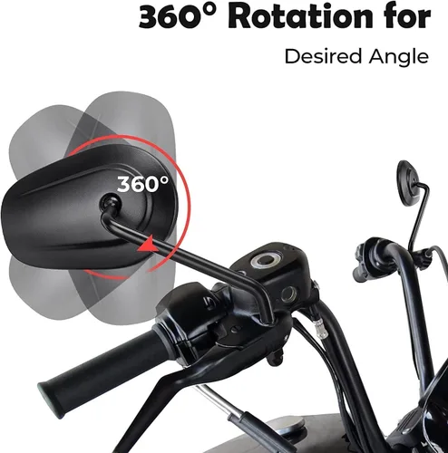 Miniatura 2 de Espejos retrovisores negros de lágrima de 0.315 pulgadas para Harley Davidson Sportster XL883 1200 1982-2025, Road King Road Glide Street Glide Tri