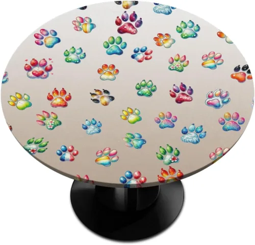 Miniatura 11 de Mantel redondo ajustable de playa de madera de verano con diseño de estrella de mar y borde elástico (se adapta a mesas de 40 a 44 pulgadas)