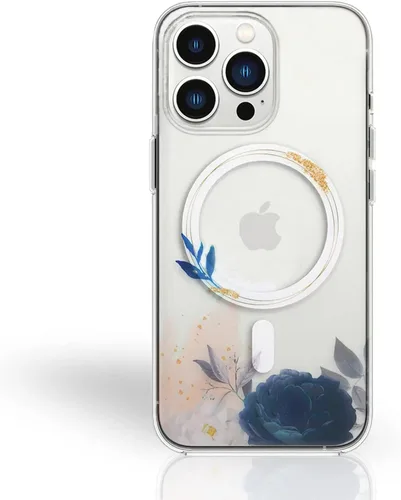 Miniatura 18 de Funda Magsafe para iPhone 12 Pro Max, diseño floral delgado a prueba de golpes duro PC+TPU parachoques flor mujeres cubierta magnética flor